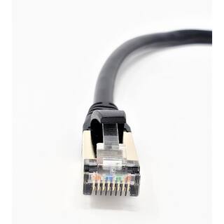 Micro Connectors Inc 3 ft. CAT 8 SFTP 26AWG Double Shielded RJ45 Snagless Ethernet Cable Black (5-Pack) E12-003B-5