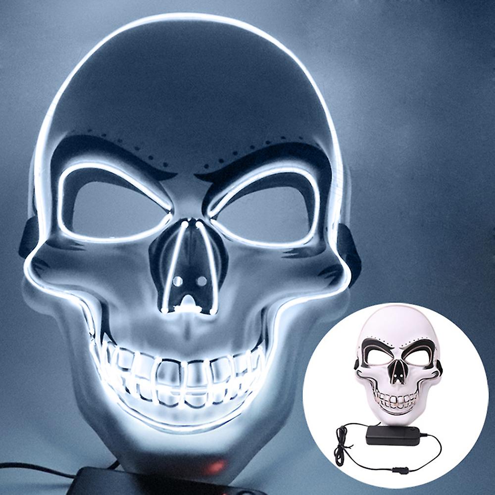 Halloween Mask El Wired Light Up Mask Cosplay Scary Mask For Halloween Festival Party Orange