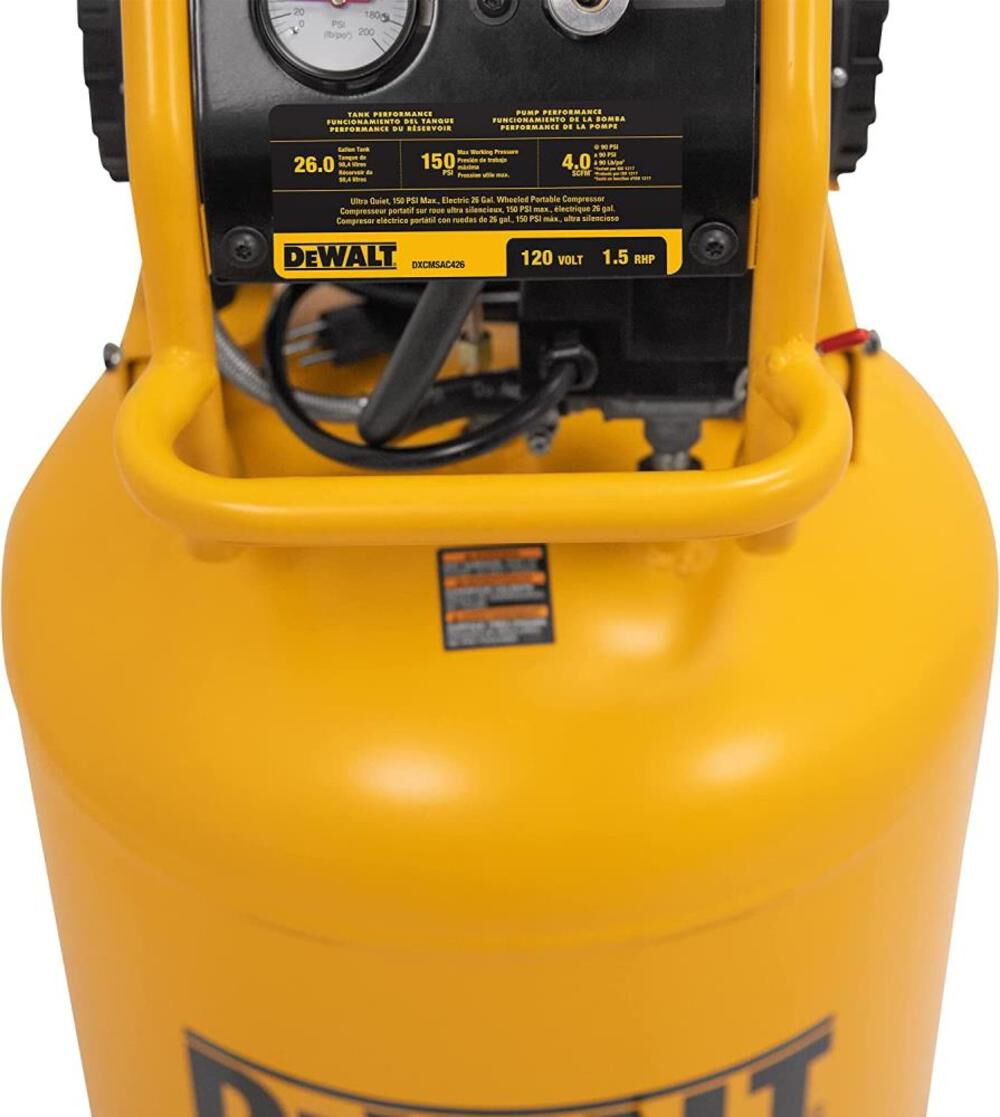 DW 26 Gallon Air Compressor 1.5HP 150 PSI Portable Electric Ultra Quiet DXCMSAC260 from DW