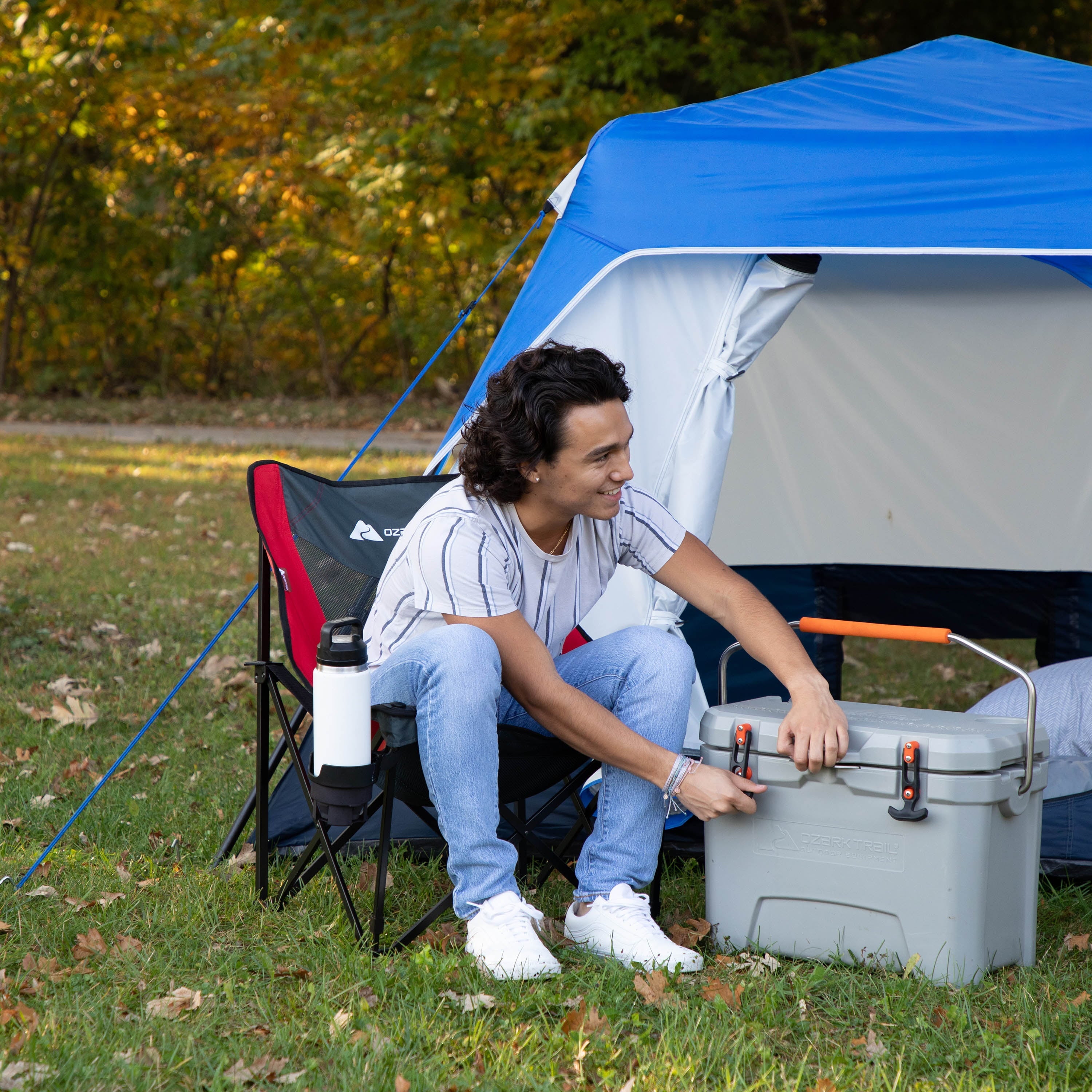 Ozark Trail Camping Chair, Red and Gray