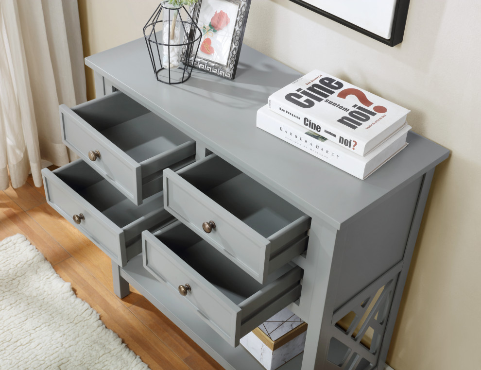 Coventry 32 quotW Wood Entryway/Console/Sofa Table  4 Drawers  Gray   Transitional   Console Tables   by Bolton Furniture  Inc.  Houzz