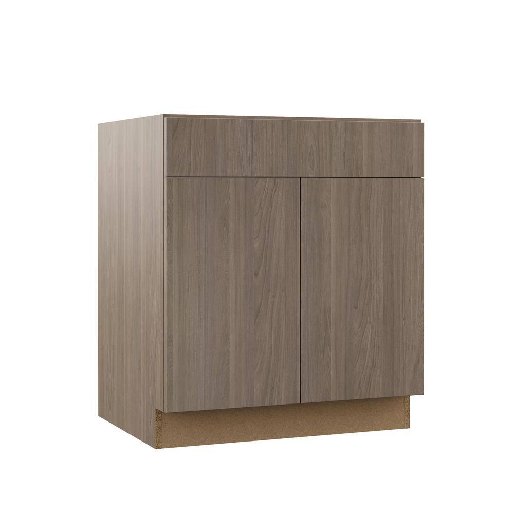 Hampton Bay Designer Series Edgeley Assembled 30x34.5x23.75 in. Base Kitchen Cabinet in Driftwood B30-EDDW