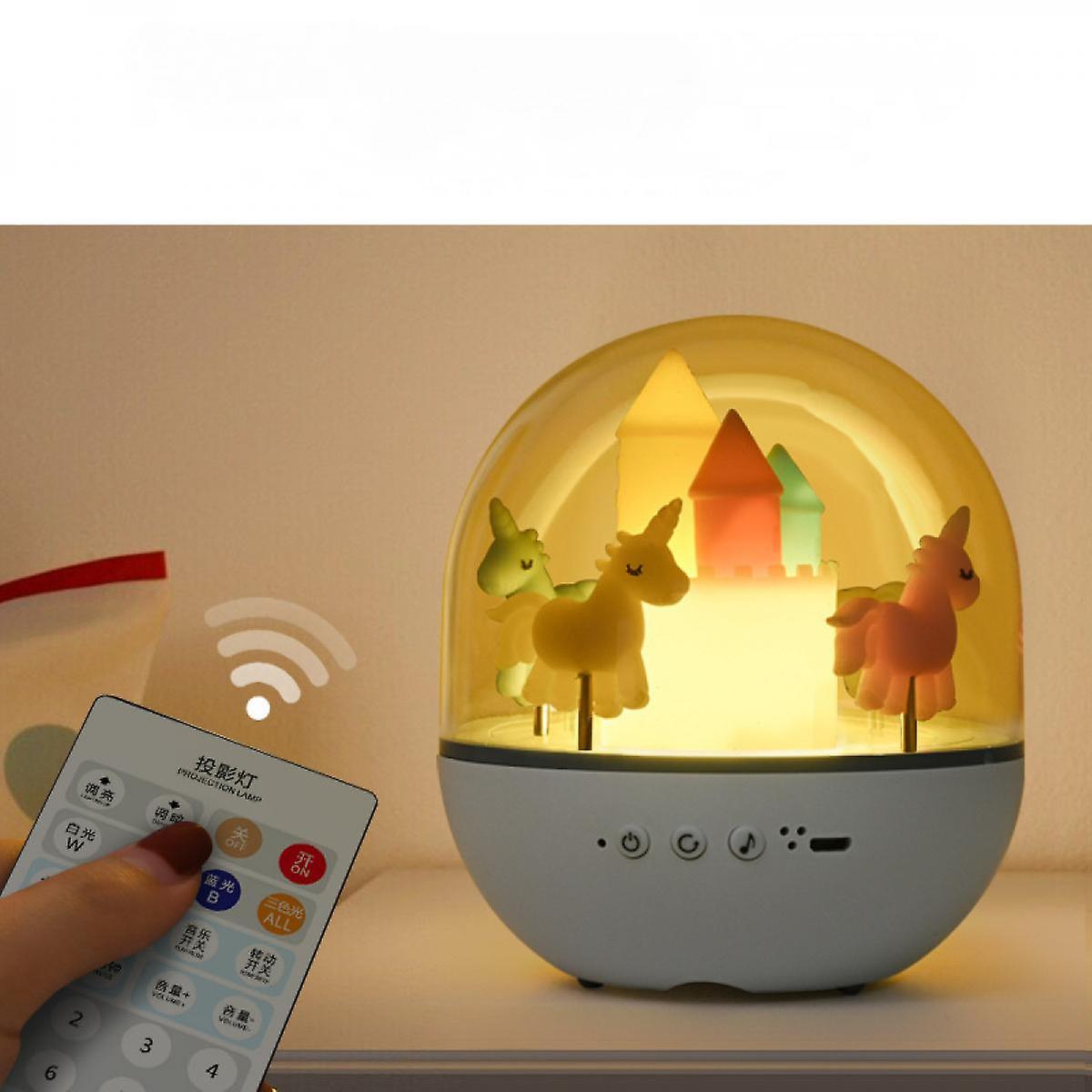 Carousel Music Box Night Light For Kids， Cute Baby Toddler Nursery Bedroom Decor Lamp