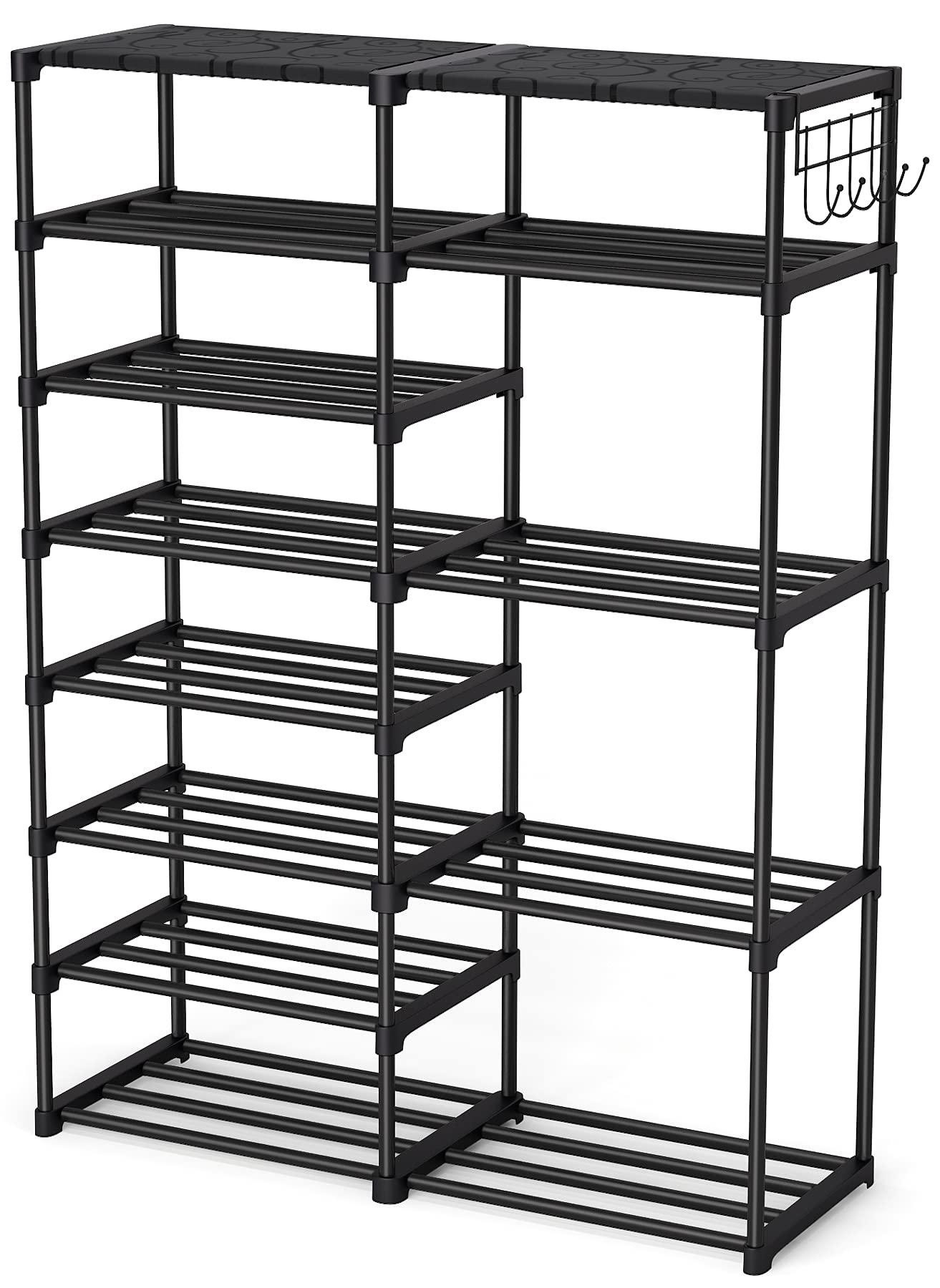 FAFIAR 8 Tier Shoe Rack Organizer for Closet 24-30 Pairsandnbsp;Boots Storage Shelf Metal Black