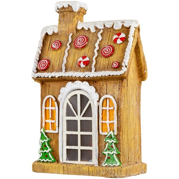 LED Lighted Peppermint Gingerbread House Christmas Decoration