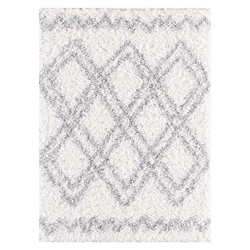 Loomaknoti Danoldia Gray and Cream Shag Rug