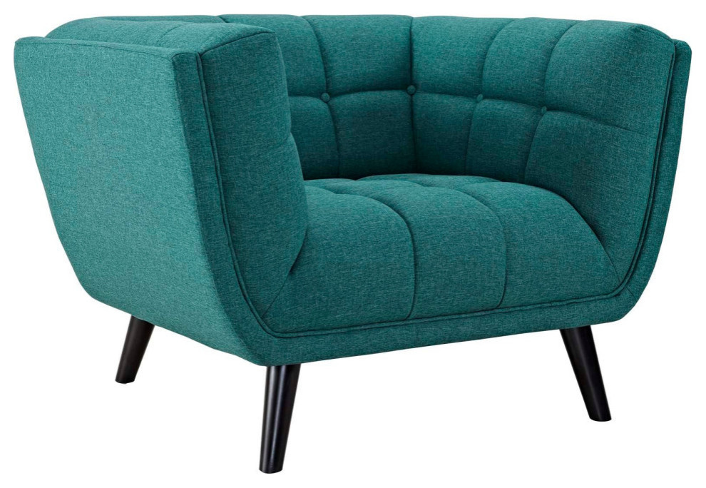 Stella Teal 2 Piece Upholstered Fabric Loveseat and Armchair Set   Midcentury   Living Room Furniture Sets   by V.S.D Furniture  Houzz