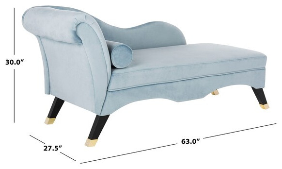 Caiden Vevlet Chaise  Navy   Contemporary   Indoor Chaise Lounge Chairs   by Safavieh  Houzz