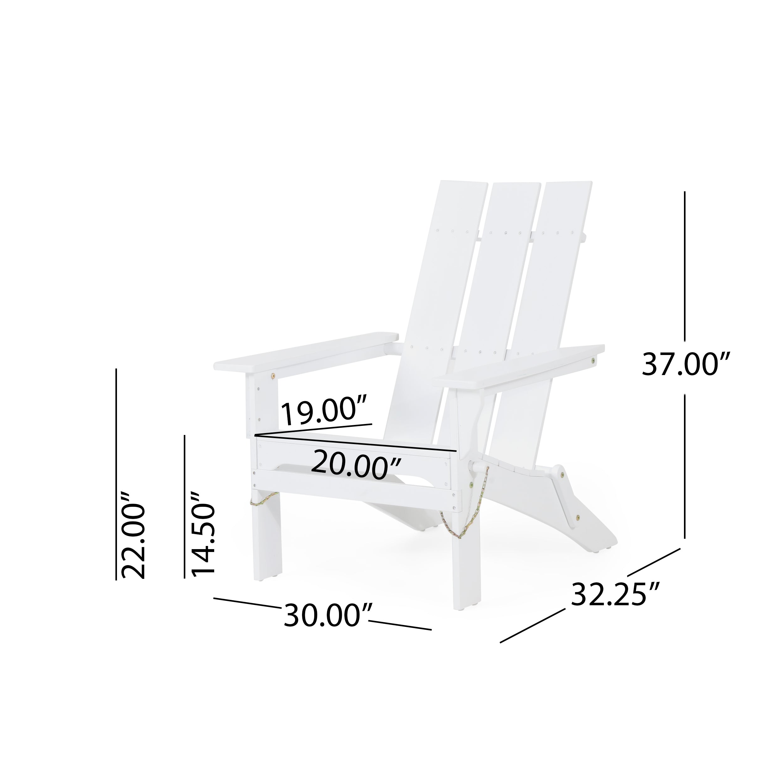 Gurekam Outdoor Acacia Wood Foldable Adirondack Chairs, Set of 2