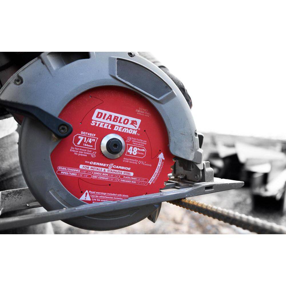 DIABLO Steel Demon 7-14 in. x 48-Tooth Cermet II Metals and Stainless Steel Circular Saw Blade D0748CFR