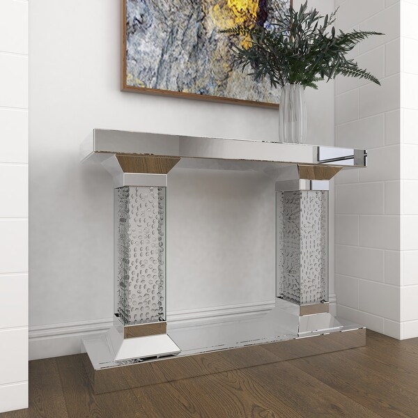 Clear MDF Glam Console Table 31 x 42 x 13 - 42 x 13 x 31