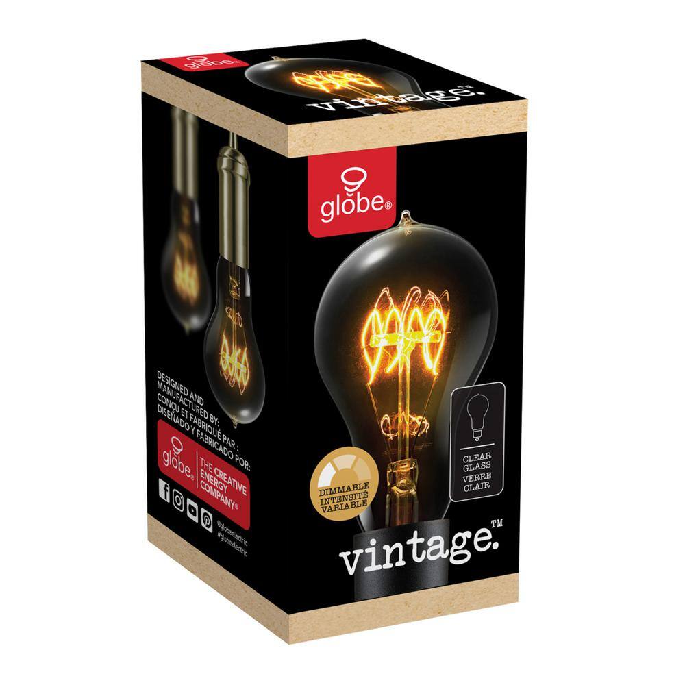 Globe Electric 60 Watt A19 Dimmable Cage Filament Vintage Edison Incandescent Light Bulb Warm Candle Light (3-Pack) 31325