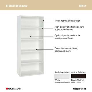 ClosetMaid 73 in. H x 30 in. W x 14 in. D White Wood 5-Cube Storage Organizer 13504