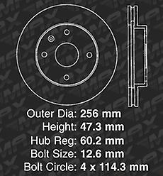 Max Brakes Front and Rear Brake Kit Fits: 2005 - 2006 Suzuki Forenza Reno | 2004 - 2006 Chevy Optra