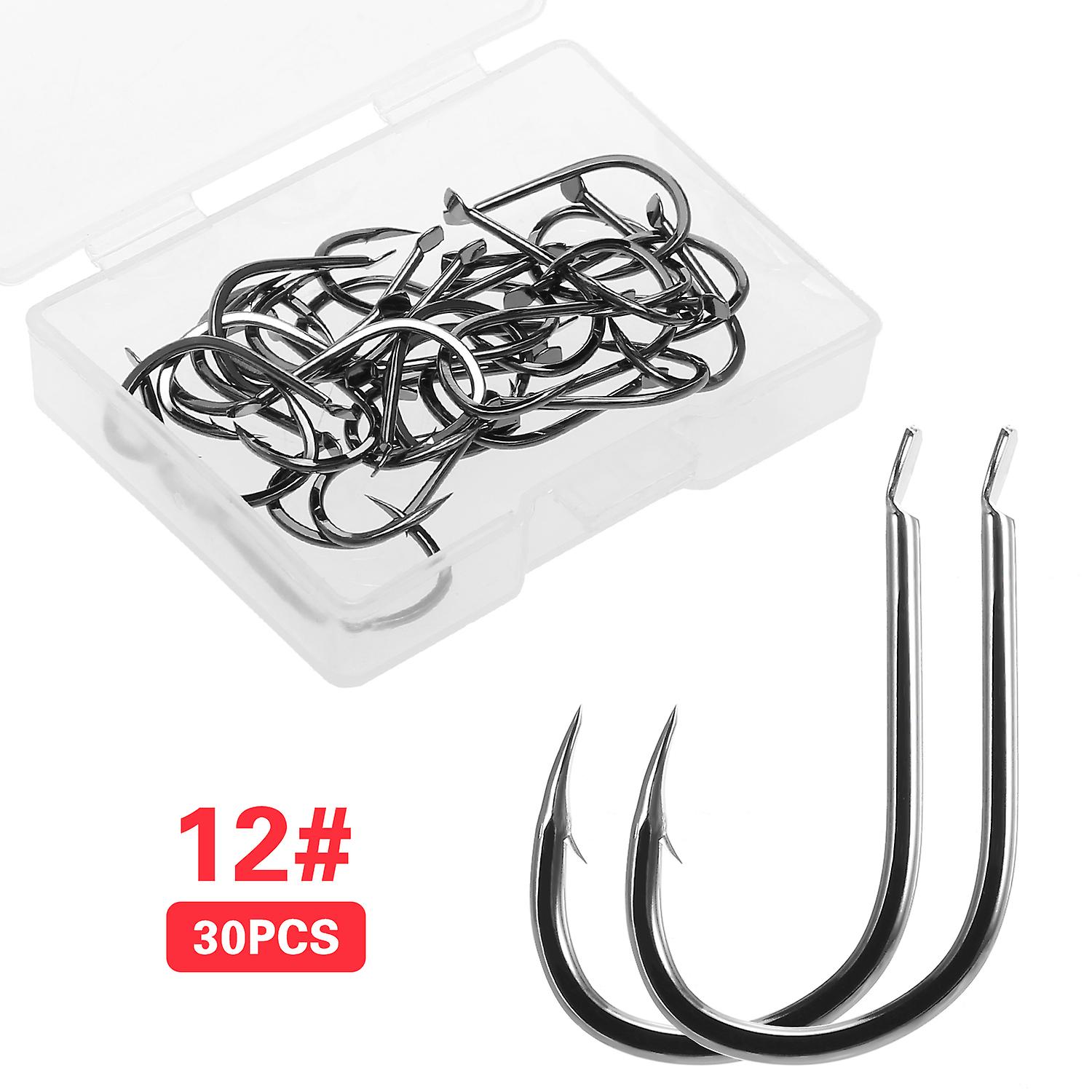 30 Pcs Fishing Hooks High Carbon Steel Soft Bait Jig Fish Hooks Fishing Tackle  13