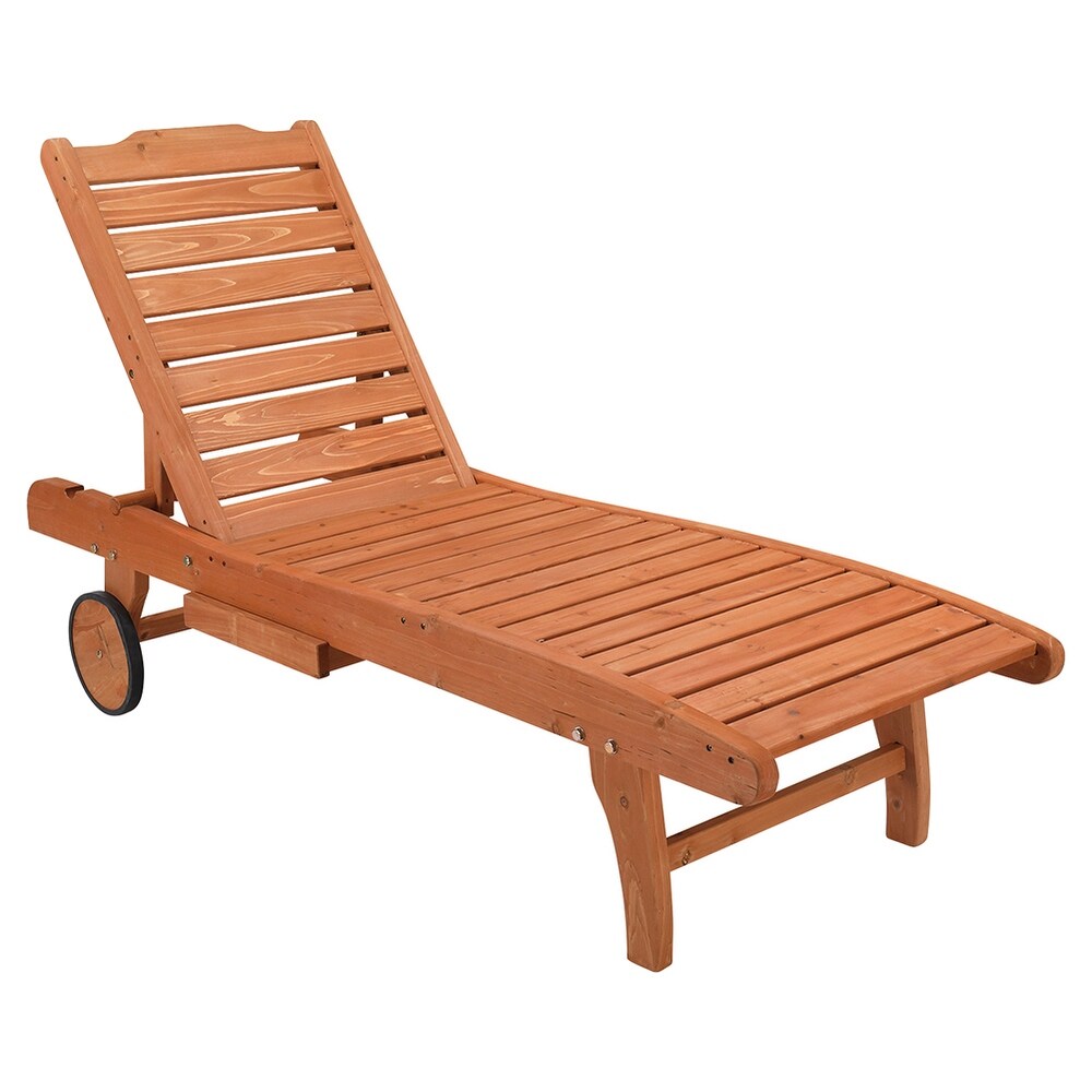 Outdoor Two Speed Adjustment Chaise Lounge with Wheels and Drawers