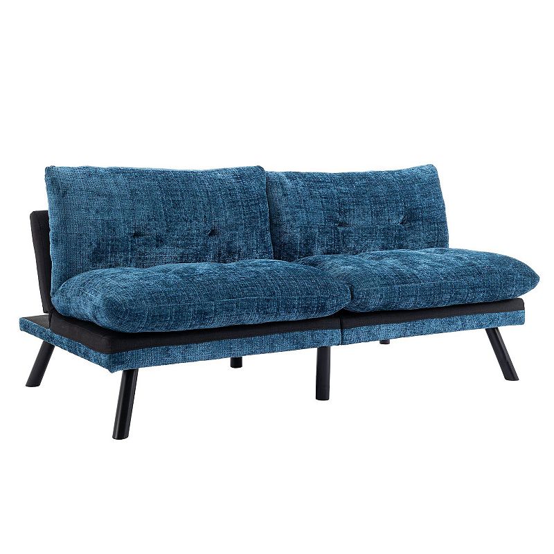 F.c Design Convertible Sofa Bed Loveseat Futon - Adjustable Lounge Couch With Metal Legs