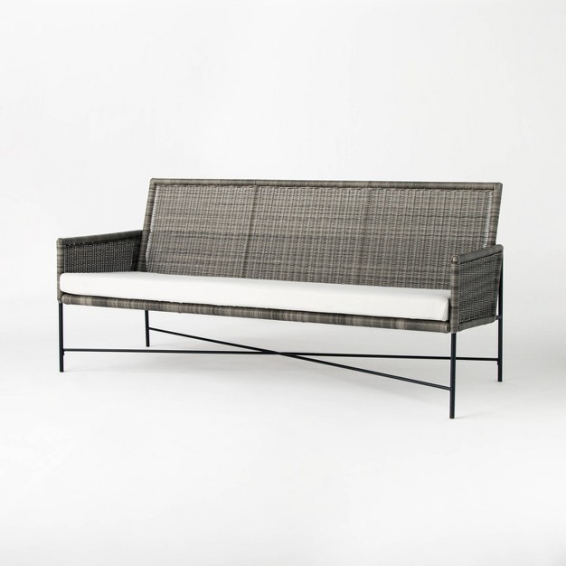 Wicker amp Metal X Frame Patio Sofa Designed With Studio Mcgee