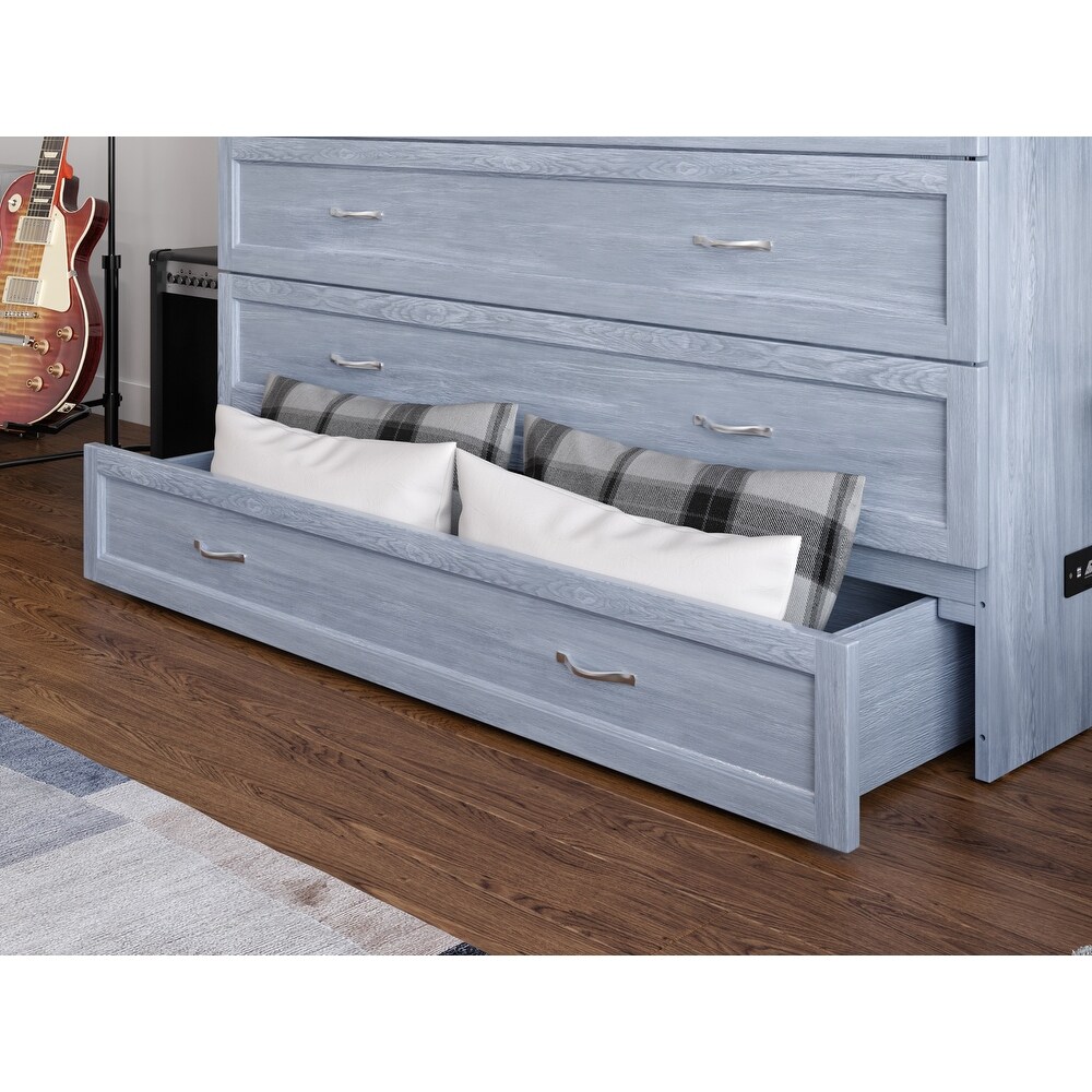 Northfield Queen Murphy Bed Chest in Driftwood