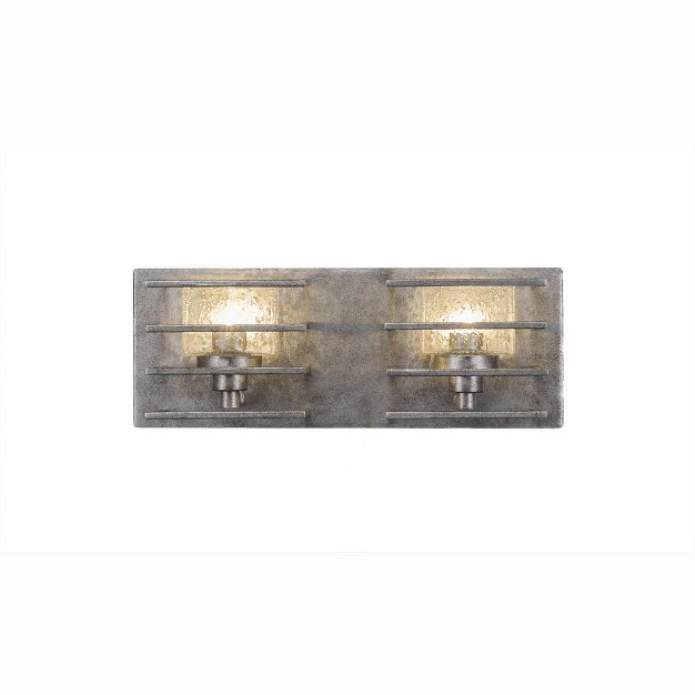 Toltec Lighting Sky Loft 2 Light Vanity Aged Silver