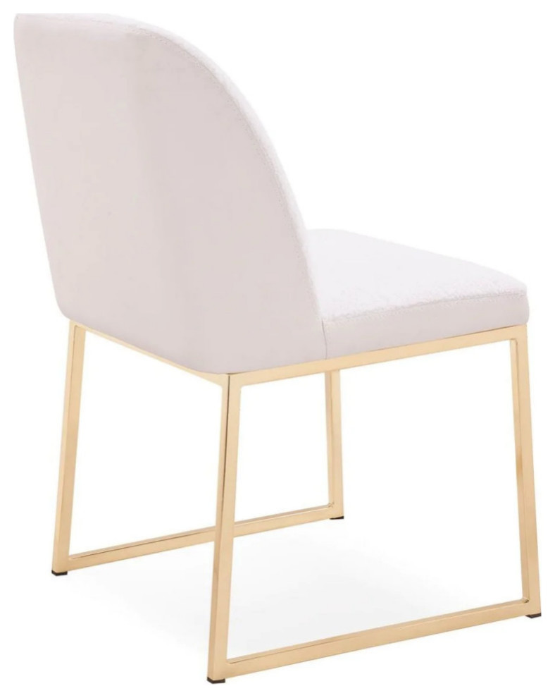 Grahm Modern White Sherpa Dining Chair  Set of 2   Contemporary   Dining Chairs   by V.S.D Furniture  Houzz