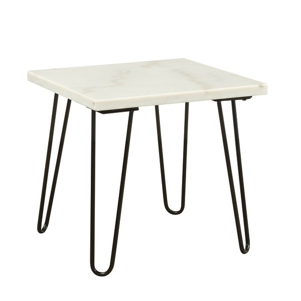 ACME Telestis End Table in Marble and Black