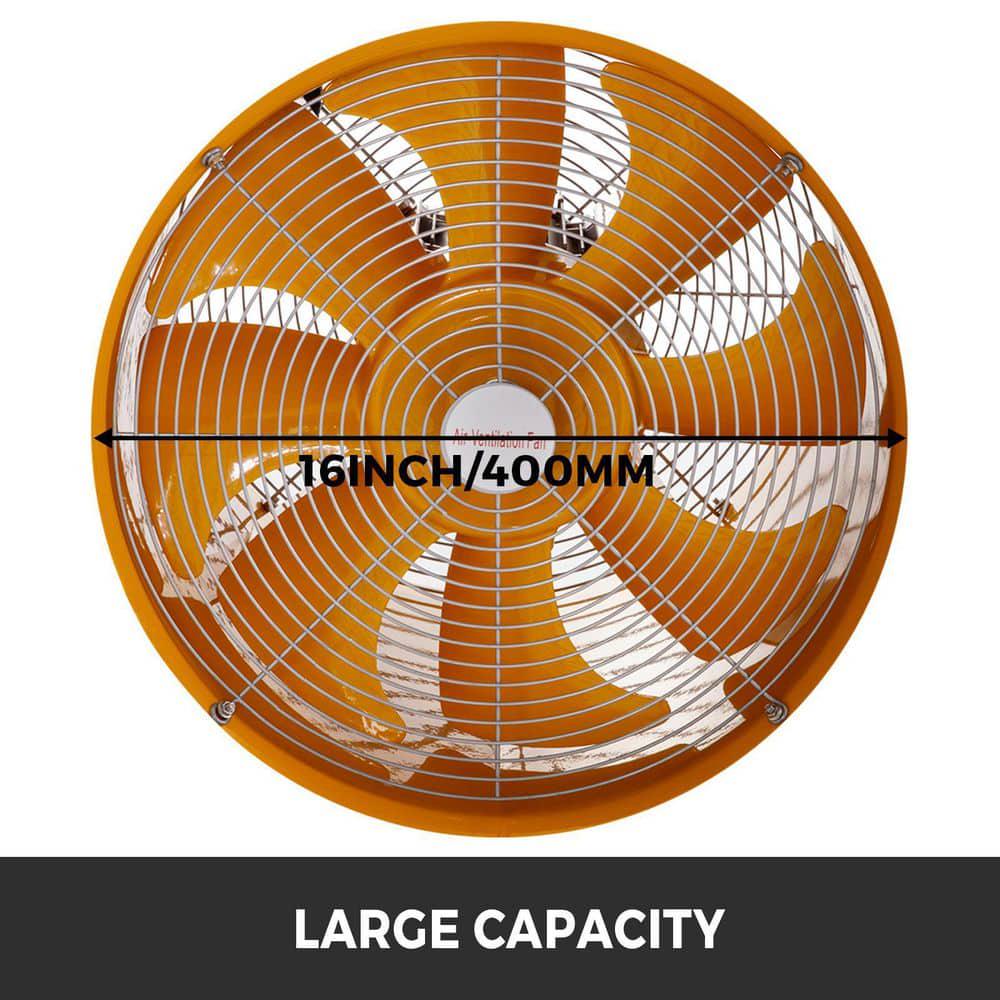 VEVOR 16 in Utility Blower Fan Explosion Proof Fan 1100Watt 60Hz 3450 RPM with Wheels for Extraction Ventilation in Orange