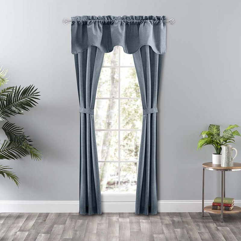 Curtain Lisa Solid High Quality Poly Cotton Tailored Panel Pair With Ties