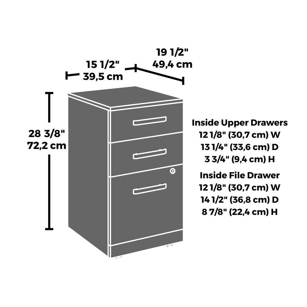 Affirm Classic Cherry Decorative Lateral File Cabinet with 3-Drawers and Hidden Casters (Comes Assembled) 426268