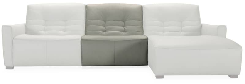 Hooker Furniture Living Room Reaux Power Recline Sofa With RAF Chaise With 2 Power Recliners