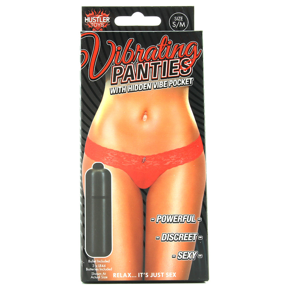 Vibrating Panties with Hidden Vibe Pocket Red /M