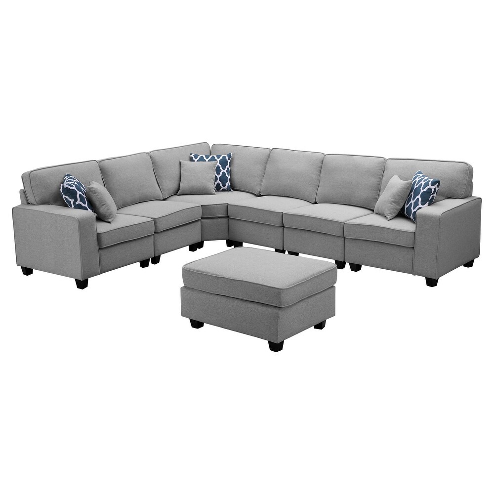 Casanova 7 piece Modular Light Gray Sectional Sofa   Grey