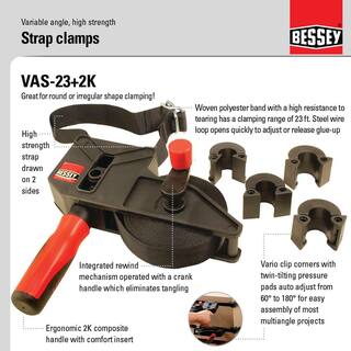 BESSEY 23 ft. Variable Angle Strap Clamp VAS-23+2K