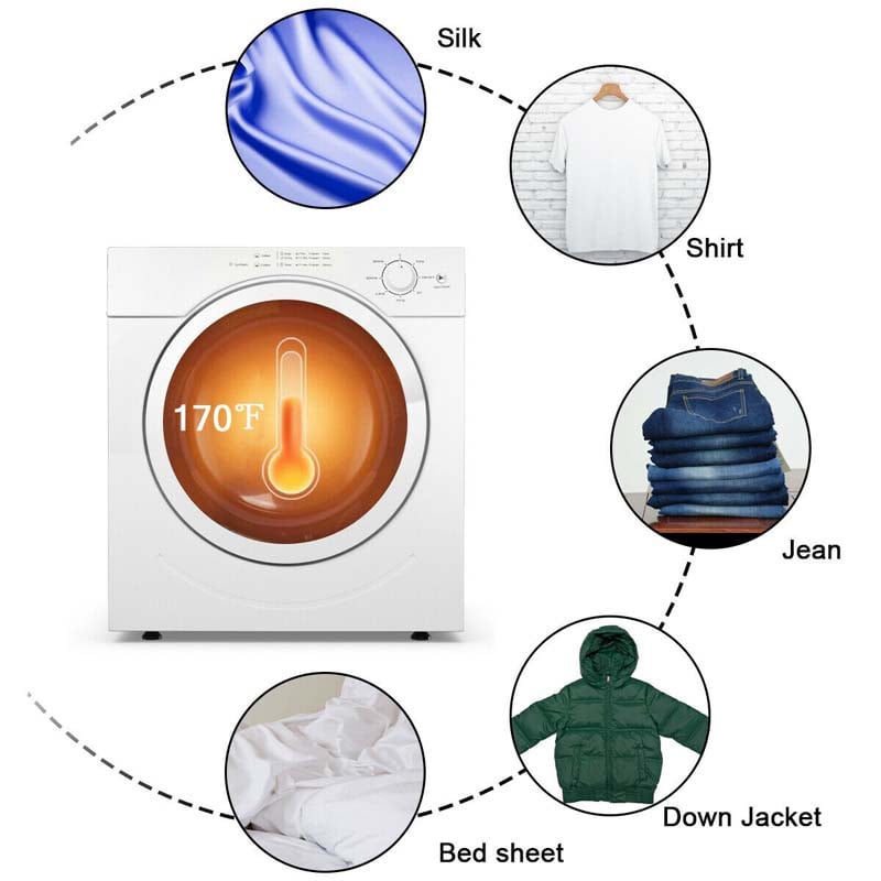 13 lbs 1500W Tumble Dryer with 7 Automatic Drying Modes, 3.5 Cu.Ft. Front Load Dryer Electric Portable Clothes Dryer