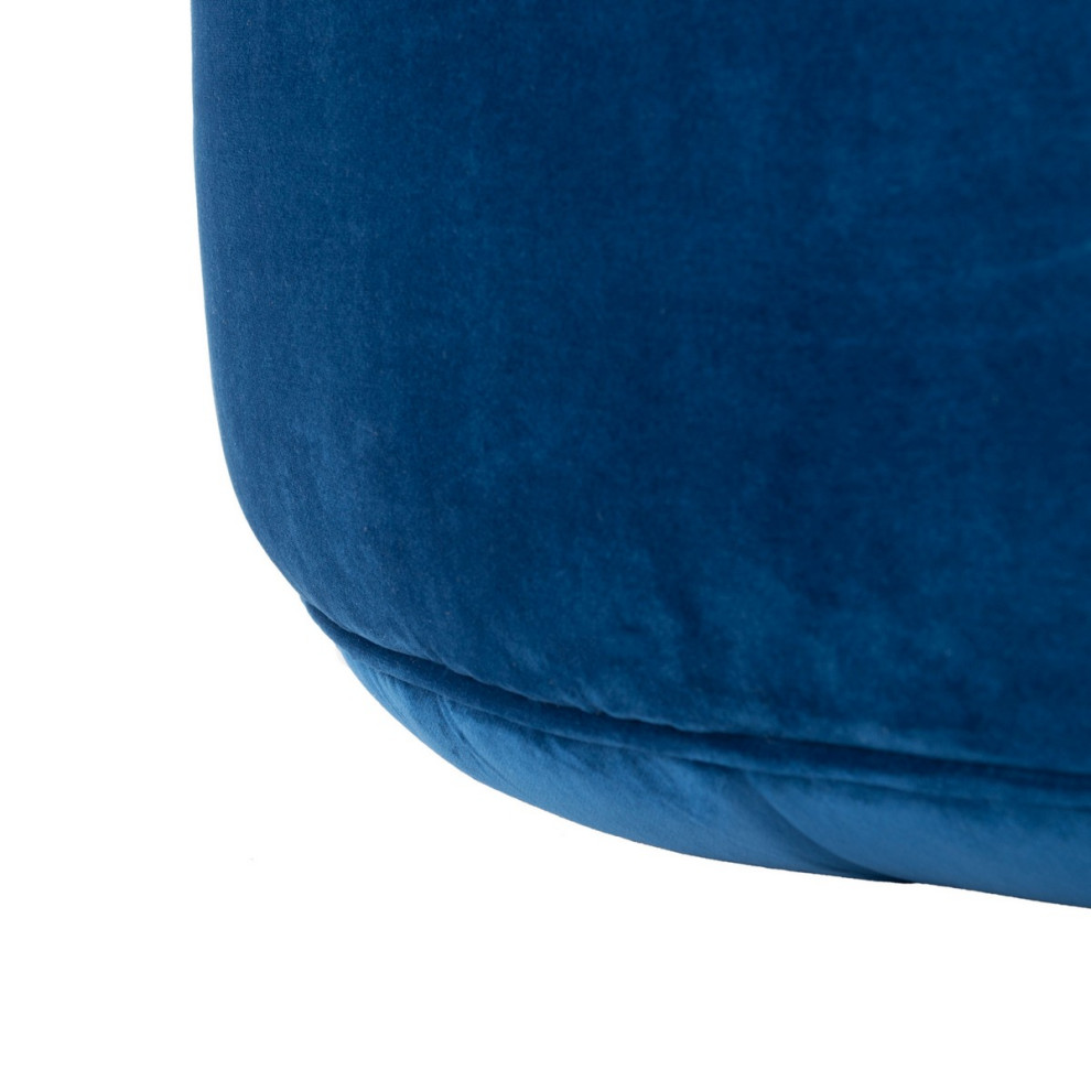 Siam Round Ottoman Navy   Contemporary   Footstools And Ottomans   by Peachtree Fine Furniture  Houzz