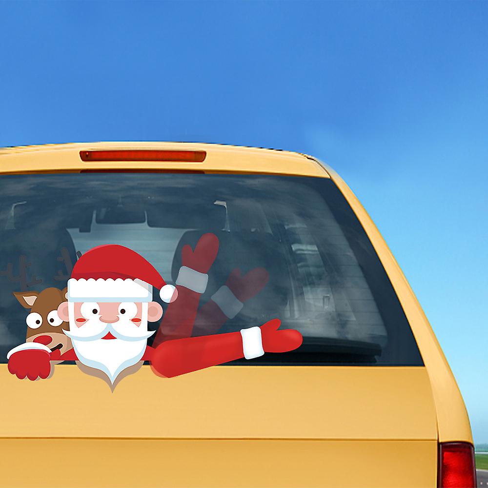 G Christmas Santa Claus Sticker Car Waving Rear Windshield Decal Sticker Wagging Wiper Sticker