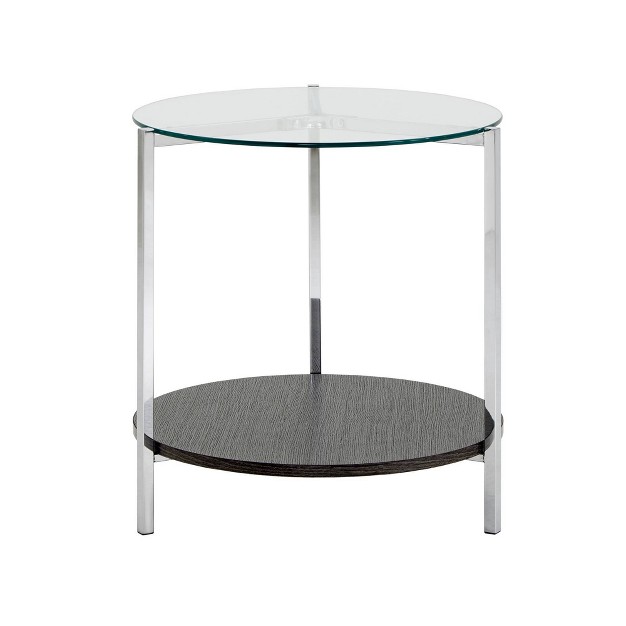 Humberto Chrome Finish End Table With Glass Top Chrome Inspire Q