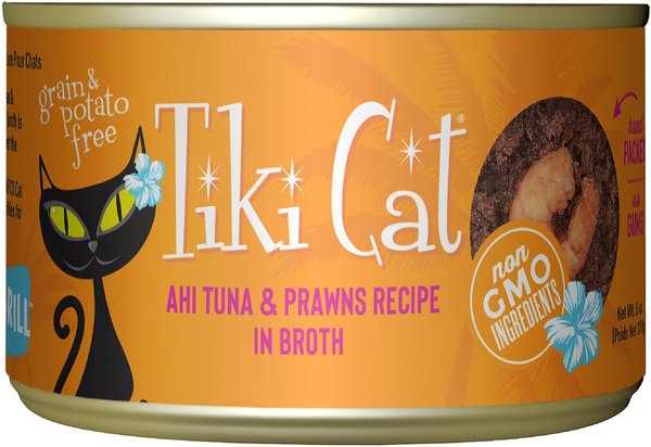 Tiki Cat Manana Grill Ahi Tuna with Prawns in Tuna Consomme Grain-Free Canned Cat Food