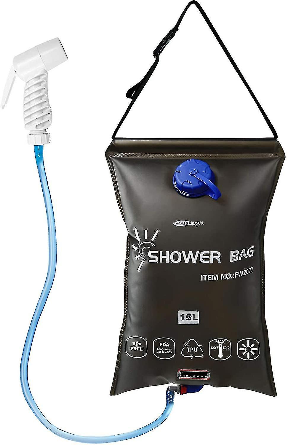 Solar Shower Bag， Water Bag， Outdoor Bath Bag， Bath Bag， 15l Capacity With Shower