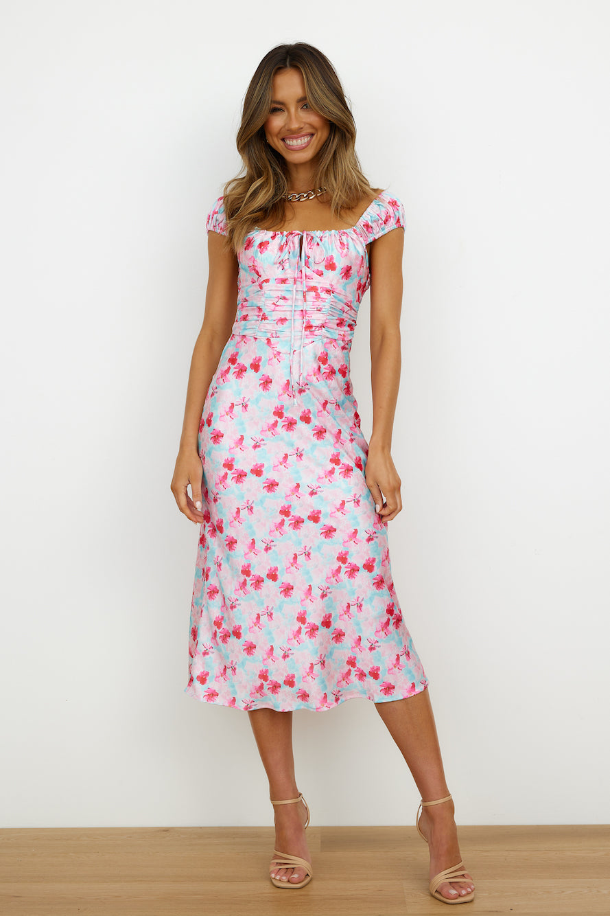 Feel My Rhythm Midi Dress Pink