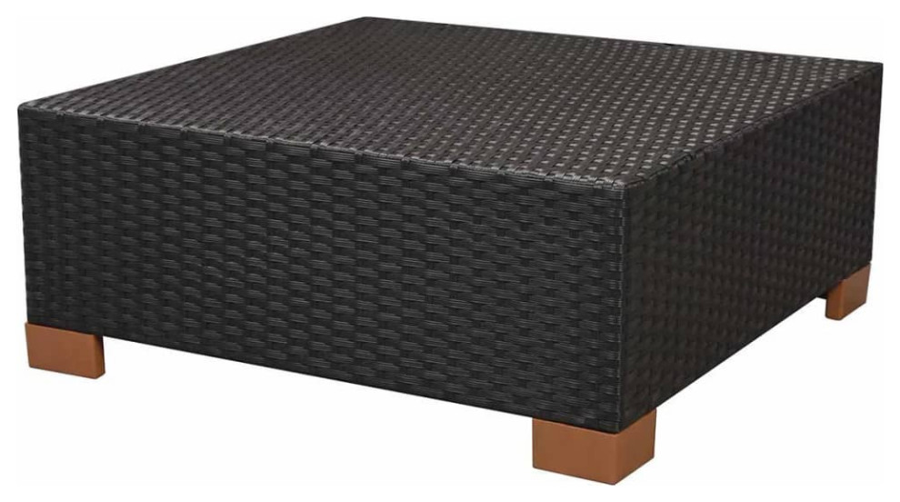 vidaXL Patio Sofa Set Sectional Sofa Patio Furniture 8 Piece Poly Rattan Black   Tropical   Outdoor Sofas   by vidaXL LLC  Houzz