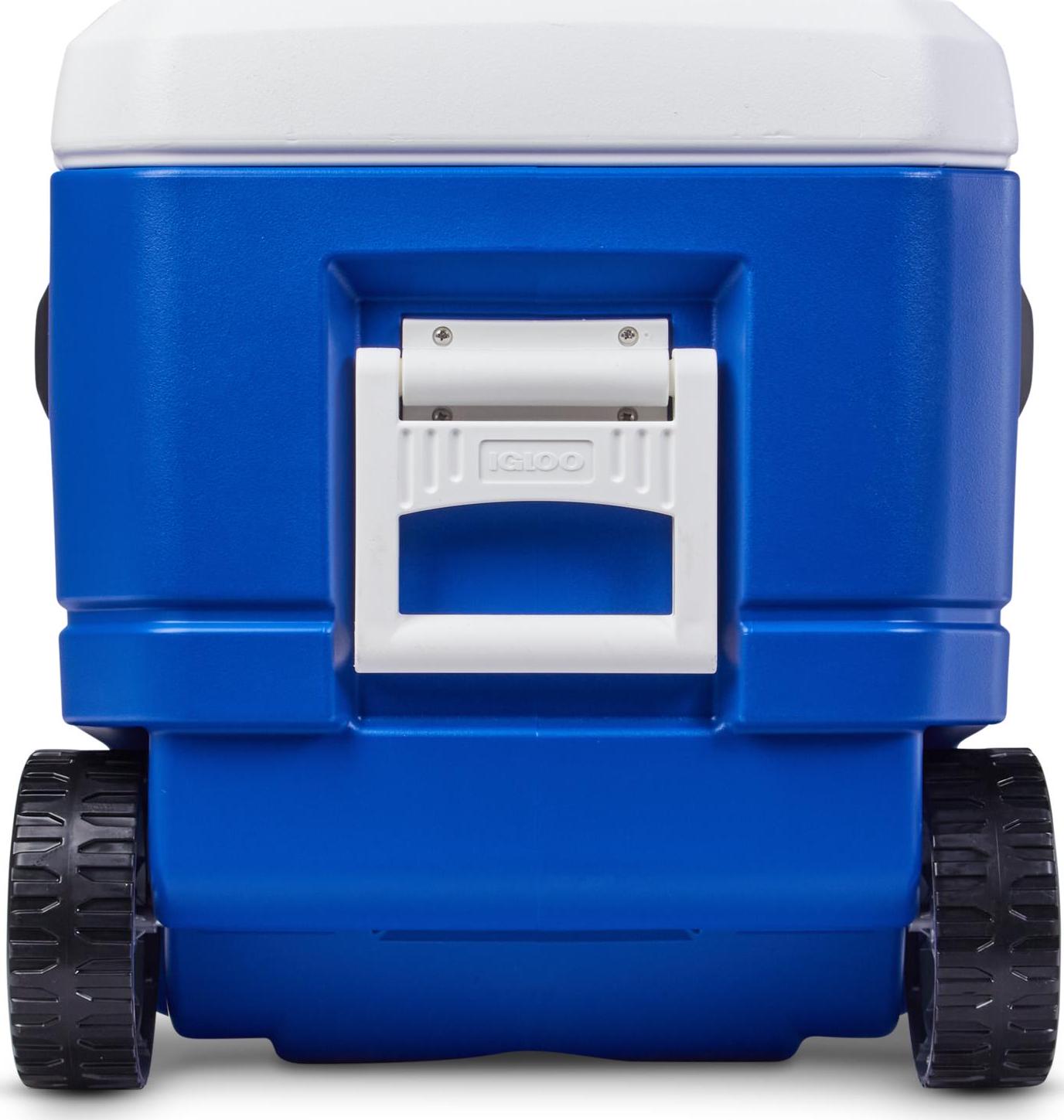 Igloo 110 qt. Glide Ice Chest Cooler with Wheels， Blue