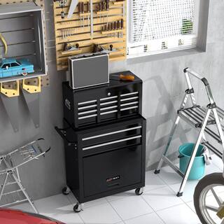 Tidoin High Capacity Steel Rolling Tool Cart with Wheels and 8-Drawer Tool Storage Cabinet in Black ART-YDW1-192