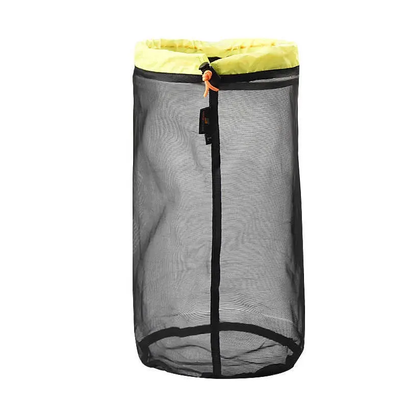 Small to XXL Ultralight Folding Nylon Mesh Bags Sleeping Bag Ditty Sacks Drawstring Storage for Travelling Hiking Camping Tent