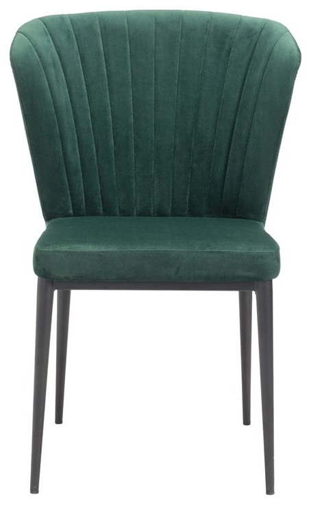 ZUO Tolivere Velvet Dining Side Chair in Green (Set of 2)   Midcentury   Dining Chairs   by Zuo Modern Contemporary  Houzz