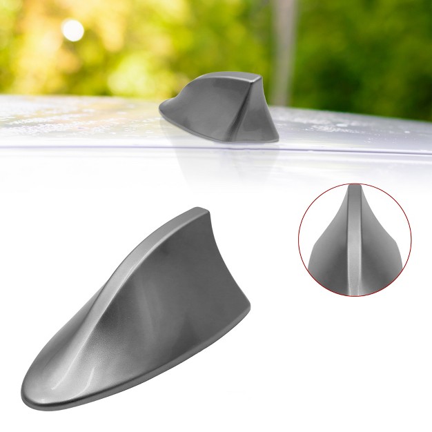 Unique Bargains Universal Shark Fin Shape Antenna Cover Car Trim Signal Radio Am fm Aerial Gray