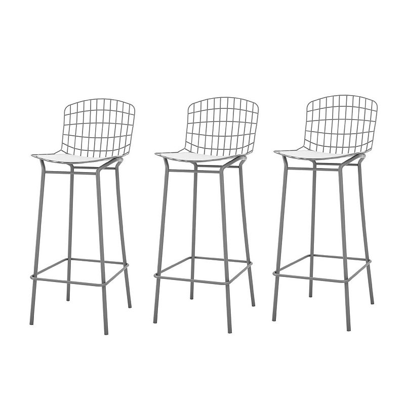 Manhattan Comfort Madeline 3-Piece Bar Stool Set