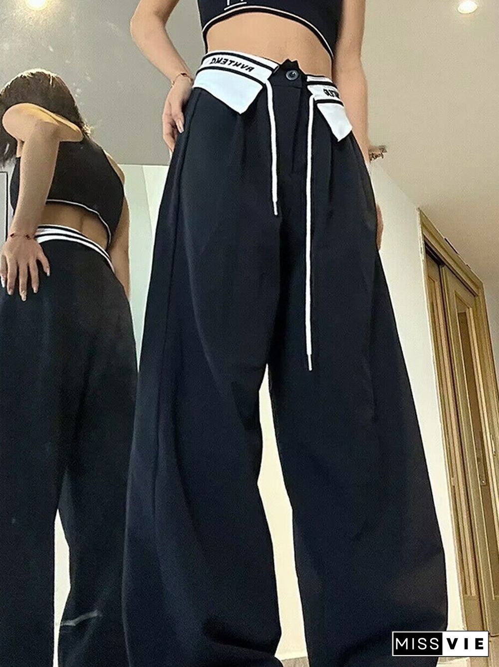 Vintage Turned Waist Straight Leg Pants