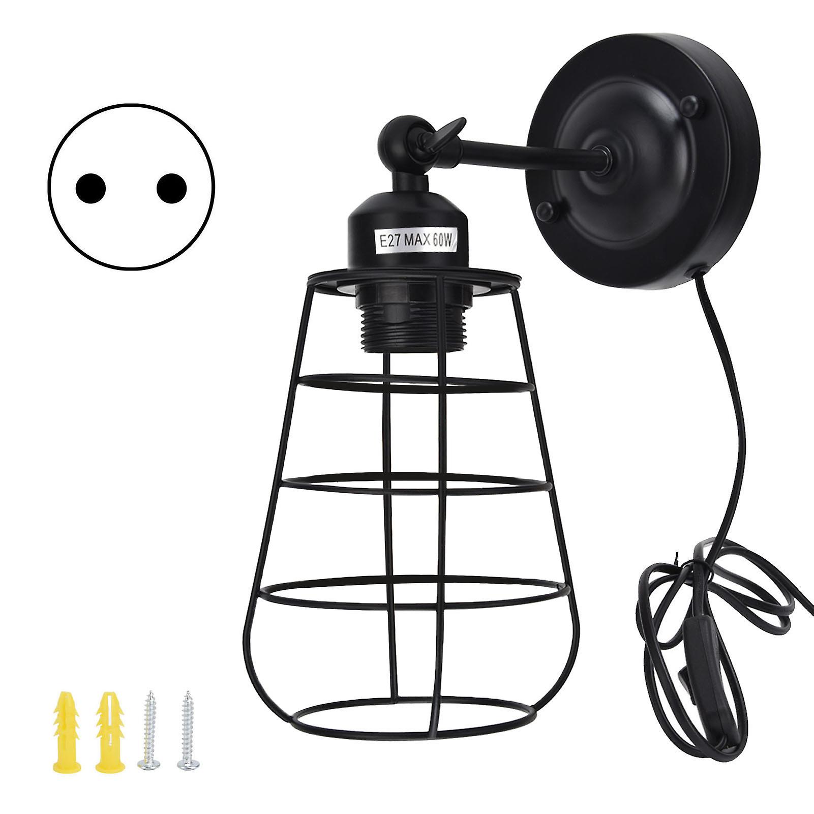 Wrought Iron Wall Light Black Retro Industrial Lamp For Home Bar Restaurant Coffee Shop Hotel 85250veu E27