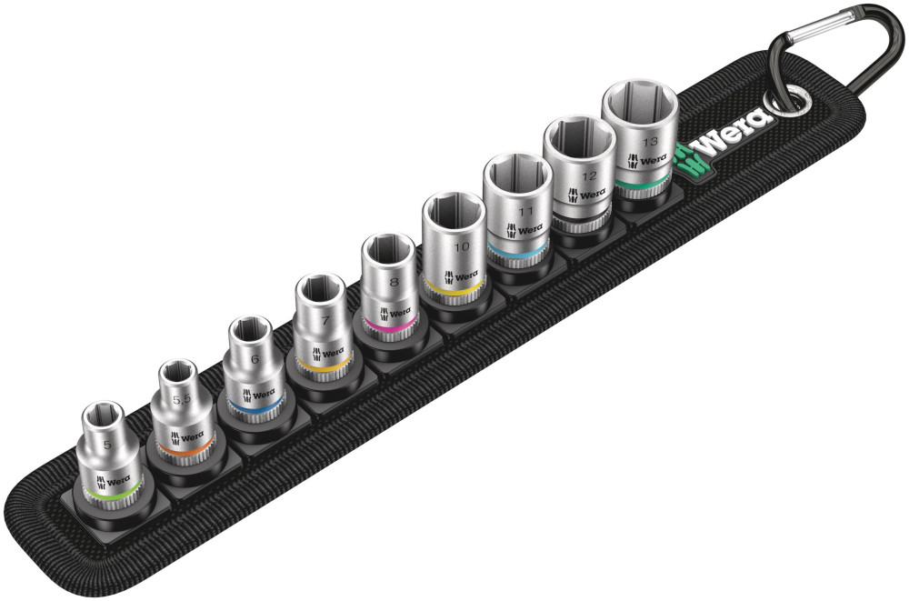 Wera 9pc 1/4 Drive Belt A 4 Zyklop Socket Set